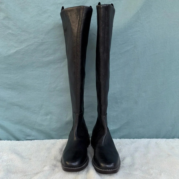 EUC FRANCO Meyer Knee Half Boot Black leather Size 5.5 - Picture 2 of 7
